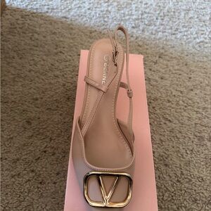 Beige Slingback Pumps